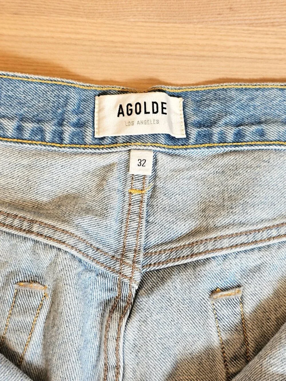 AGOLDE Parker Long Short Size 32 NWT Swapmeet Light Wash Button Fly